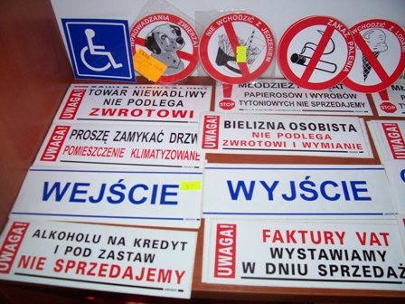 Kielce Marso Wyposazenie Sklepow znaki informacyjne 2